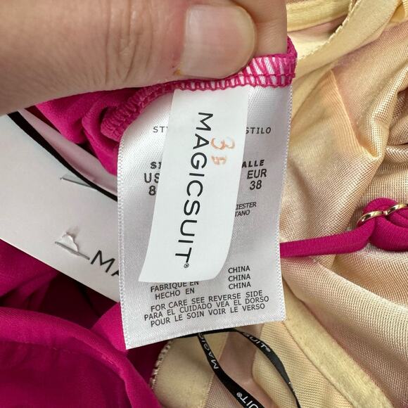 Magicsuit Swimsuit Size 8 Ruby Pink Tankini V Neck Summer Vacation New - Picture 6 of 6